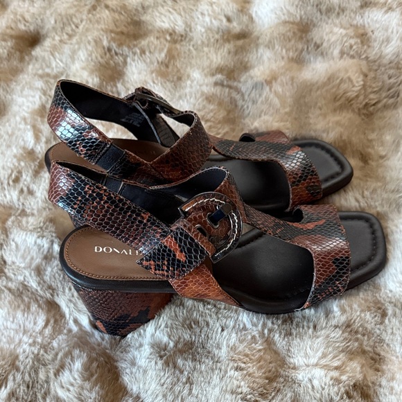Donald J. Pliner Shoes - Donald J. Pliner Brown Snake-Print Leather Sandals
